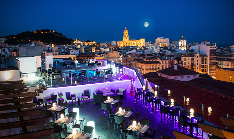 Views from the Salles Hotel Málaga Centro rooftop bar