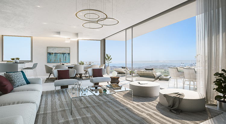 Sea view apartments for sale in Calanova Golf, Mijas Costa